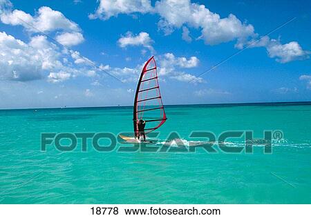Windsurfing in the Grenadines View Large Photo Image Stock Photo - Windsurfing in the Grenadines. Fotosearch