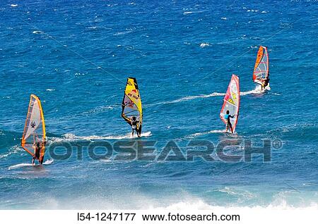 Windsurfing Kanaha Beach Maui Hawaii Pacific Ocean View Large Photo Image Stock Photo - Windsurfing Kanaha Beach Maui Hawaii Pacific Ocean. Fotosearch