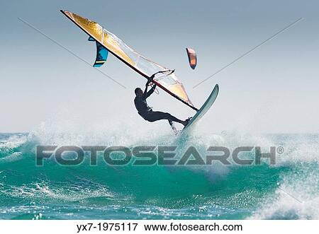 Windsurfing. View Large Photo Image Stock Photo - Windsurfing.. Fotosearch