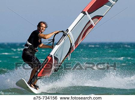 Windsurfing View Large Photo Image Stock Photograph - Windsurfing. Fotosearch
