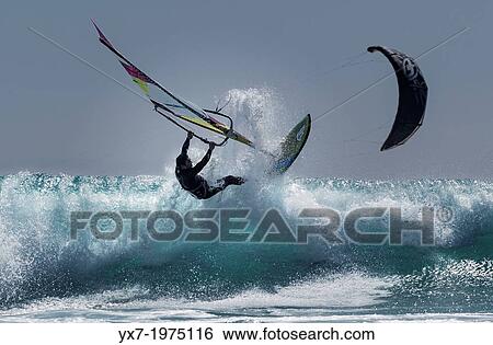 Windsurfing. View Large Photo Image Stock Photograph - Windsurfing.. Fotosearch