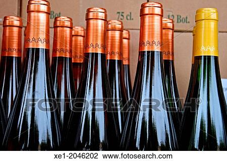 Wine bottles, Alella, Catalonia, Spain View Large Photo Image Stock Image - Wine bottles, Alella, Catalonia, Spain. Fotosearch