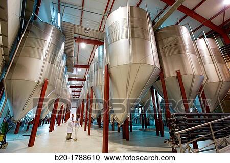 Wine cellar, Aging wine storage in tanks, Olarra winery, Rioja, Logroo, Spain View Large Photo Image Stock Image - Wine cellar, Aging wine storage in tanks, Olarra winery, Rioja, Logroo, Spain. Fotosearch