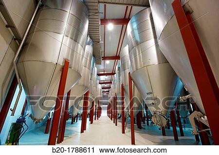 Wine cellar, Aging wine storage in tanks, Olarra winery, Rioja, Logroo, Spain View Large Photo Image Stock Image - Wine cellar, Aging wine storage in tanks, Olarra winery, Rioja, Logroo, Spain. Fotosearch