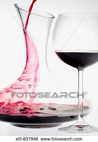 wine glass and carafe with red wine View Large Photo Image Stock Photo - wine glass and carafe with red wine. Fotosearch