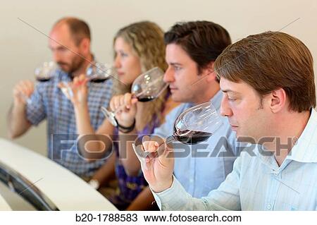 Stock Image - Wine Tasting, Olarra winery, Rioja, Logroo, Spain. Fotosearch