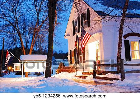 Winter, Chester, Vermont View Large Photo Image Stock Photograph - Winter, Chester, Vermont. Fotosearch