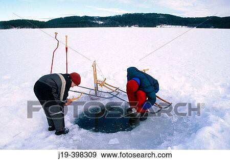 Winter fishing, jegging. Children 8 and 13 years. Sweden View Large Photo Image Stock Photo - Winter fishing, jegging. Children 8 and 13 years. Sweden. Fotosearch