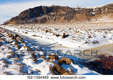Winter landscape, Southern Iceland, Iceland, Europe View Large Photo Image Stock Photo - Winter landscape, Southern Iceland, Iceland, Europe. Fotosearch