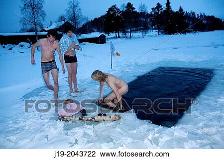 Winterbath after Sauna, Northern Sweden. View Large Photo Image Stock Image - Winterbath after Sauna, Northern Sweden.. Fotosearch