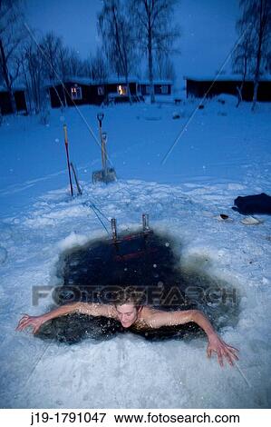 Winterbath after Sauna, Northern Sweden View Large Photo Image Stock Photo - Winterbath after Sauna, Northern Sweden. Fotosearch