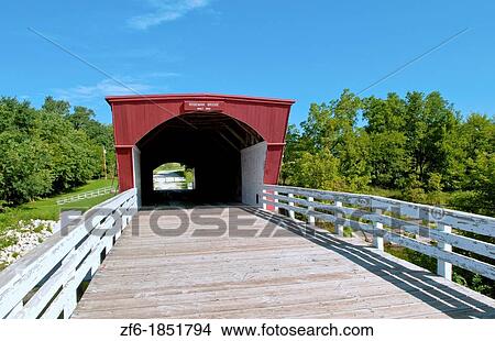 Winterset Iowa home of Bridges Of Madison County, bridges famous Roseman Bridge, 1863 movie View Large Photo Image Picture - Winterset Iowa home of Bridges Of Madison County, bridges famous Roseman Bridge, 1863 movie. Fotosearch