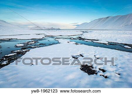 Stock Image - Wintertime, Kolgrafarfjordur, Snaefellsnes Peninsula, Iceland.. Fotosearch
