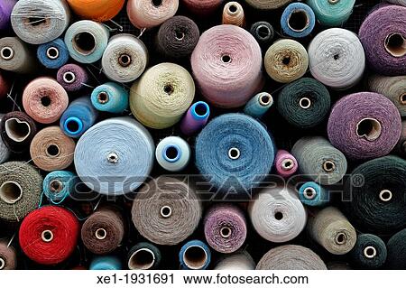 Stock Image - Wire coils, industrial enclosure Can Batllo, Barcelona, Catalonia, Spain.. Fotosearch