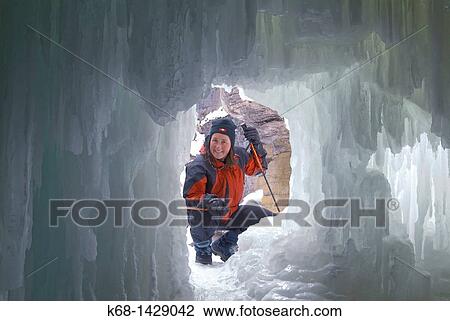 woman, 40, at an ice cave in Maligne Canyon, Jasper National Park, Alberta, Canada View Large Photo Image Stock Image - woman, 40, at an ice cave in Maligne Canyon, Jasper National Park, Alberta, Canada. Fotosearch