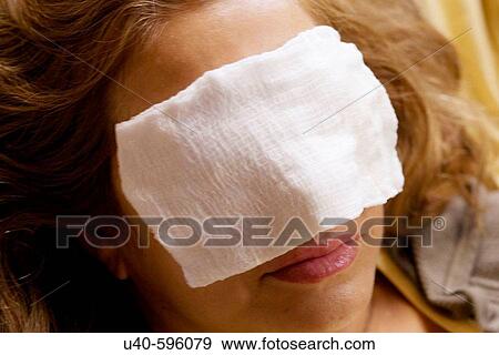 Woman after cosmetic eye surgery View Large Photo Image Stock Photo - Woman after cosmetic eye surgery. Fotosearch