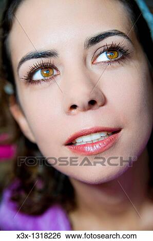 Woman after make up session View Large Photo Image Stock Photograph - Woman after make up session. Fotosearch