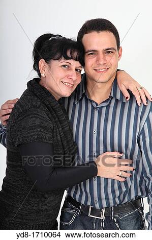 Picture - Woman and adult son. Fotosearch