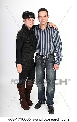 Stock Photography - Woman and adult son. Fotosearch