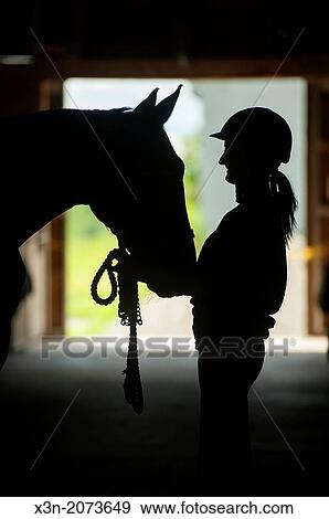 Woman and horse silhouette. Orono Maine USA View Large Photo Image Stock Photo - Woman and horse silhouette. Orono Maine USA. Fotosearch