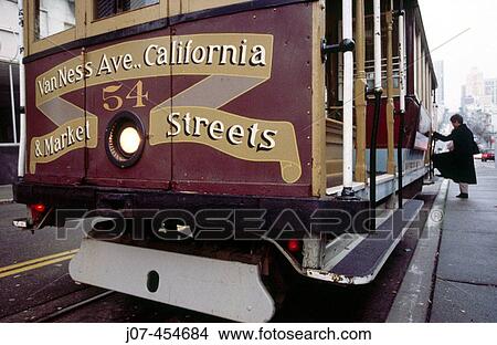 Woman and Van Ness Avenue California and Market Streets cable car. San Francisco. California. USA. View Large Photo Image Picture - Woman and Van Ness Avenue California and Market Streets cable car. San Francisco. California. USA.. Fotosearch