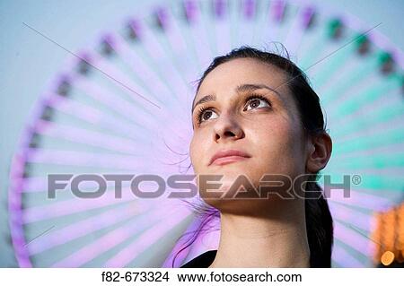 Woman at amusement park in Wildwood, NJ, USA View Large Photo Image Picture - Woman at amusement park in Wildwood, NJ, USA. Fotosearch
