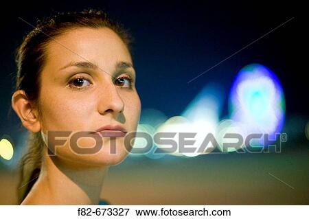 Woman at amusement park in Wildwood, NJ, USA View Large Photo Image Stock Photo - Woman at amusement park in Wildwood, NJ, USA. Fotosearch