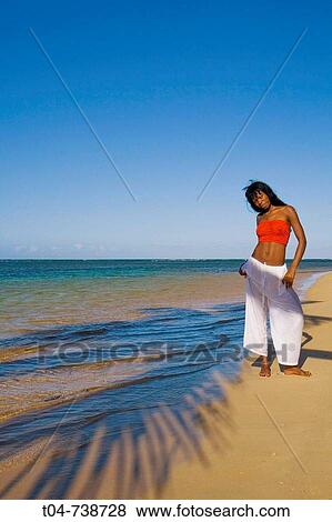 Woman at Las Terrenas beach, Dominican Republic View Large Photo Image Stock Photo - Woman at Las Terrenas beach, Dominican Republic. Fotosearch