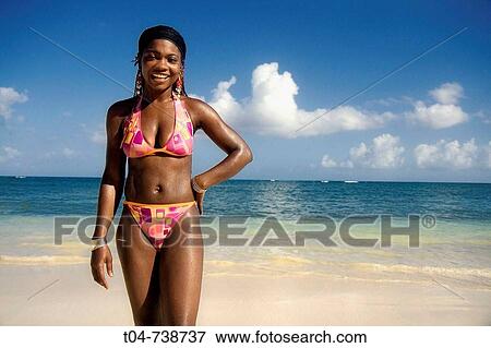 Woman at Las Terrenas beach, Dominican Republic View Large Photo Image Stock Photo - Woman at Las Terrenas beach, Dominican Republic. Fotosearch