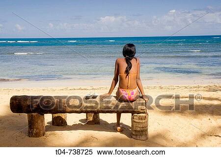 Woman at Las Terrenas beach, Dominican Republic View Large Photo Image Stock Photography - Woman at Las Terrenas beach, Dominican Republic. Fotosearch