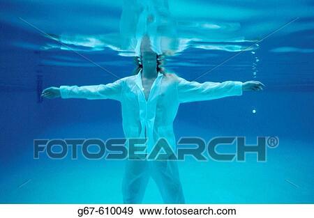 Stock Photo - Woman at pool. Fotosearch