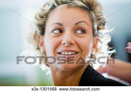 Woman at the beauty parlor View Large Photo Image Stock Photo - Woman at the beauty parlor. Fotosearch