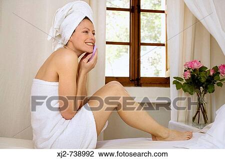 Woman beauty care View Large Photo Image Stock Image - Woman beauty care. Fotosearch