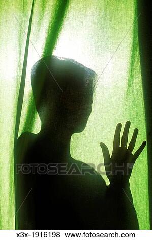 Woman behind curtain View Large Photo Image Stock Photo - Woman behind curtain. Fotosearch