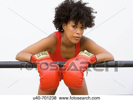 Woman boxing. View Large Photo Image Stock Photo - Woman boxing.. Fotosearch