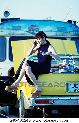 Stock Image - Woman calling. Fotosearch