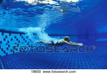 Woman diving in swimming pool View Large Photo Image Stock Image - Woman diving in swimming pool. Fotosearch