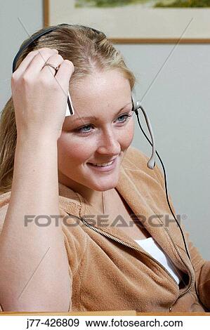 Woman doing business on phone. View Large Photo Image Stock Photo - Woman doing business on phone.. Fotosearch