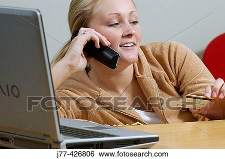 Woman doing business on phone. View Large Photo Image Stock Photograph - Woman doing business on phone.. Fotosearch