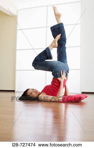 Woman Doing Yoga At Home View Large Photo Image Picture - Woman Doing Yoga At Home. Fotosearch