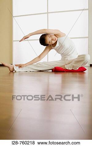 Woman Doing Yoga At Home View Large Photo Image Stock Photo - Woman Doing Yoga At Home. Fotosearch