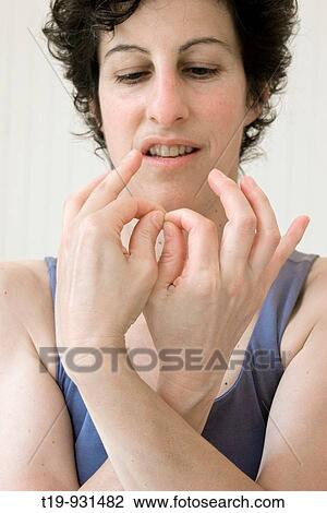 Woman doing yoga in a studio Pose:? mudra? MR View Large Photo Image Stock Image - Woman doing yoga in a studio Pose:? mudra? MR. Fotosearch