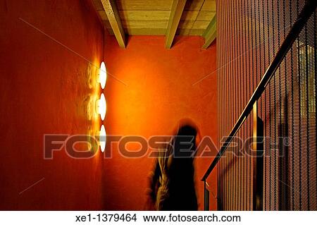woman down the stairs, Asia hause, Barcelona, Catalonia, Spain. View Large Photo Image Picture - woman down the stairs, Asia hause, Barcelona, Catalonia, Spain.. Fotosearch