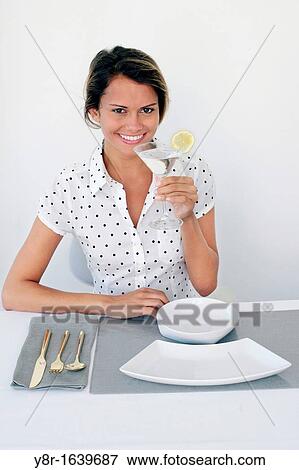 Stock Photo - woman drinking. Fotosearch