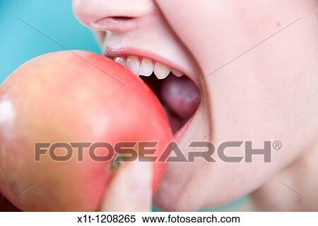 Woman eith apple. View Large Photo Image Stock Photography - Woman eith apple.. Fotosearch