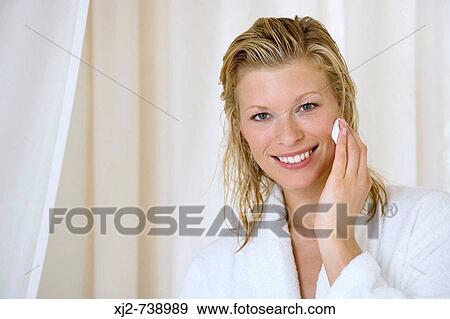 Woman facial care View Large Photo Image Stock Photo - Woman facial care. Fotosearch