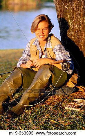 woman fly fisherman View Large Photo Image Stock Image - woman fly fisherman. Fotosearch