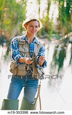 woman fly fisherman View Large Photo Image Stock Photograph - woman fly fisherman. Fotosearch