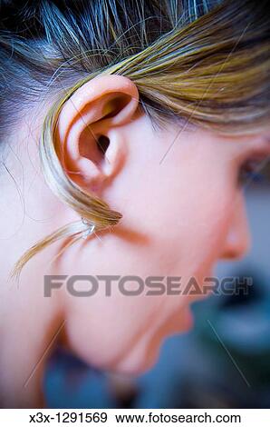 Stock Photo - Woman hair curled. Fotosearch