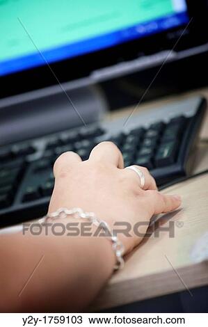 Woman hand and mouse View Large Photo Image Stock Image - Woman hand and mouse. Fotosearch